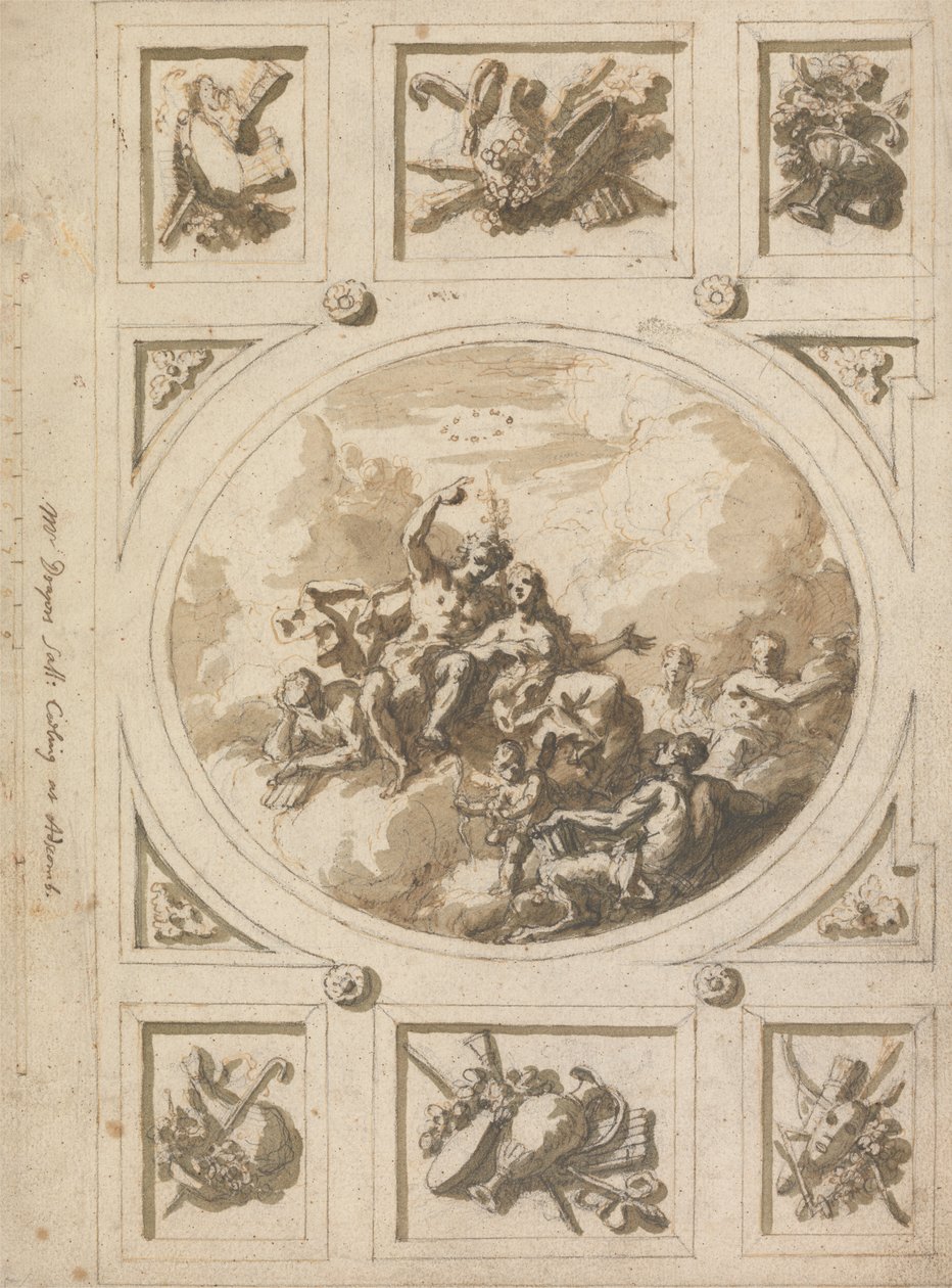 Design for a Ceiling at Addiscombe: Bacchus and Ariadne by Sir James Thornhill