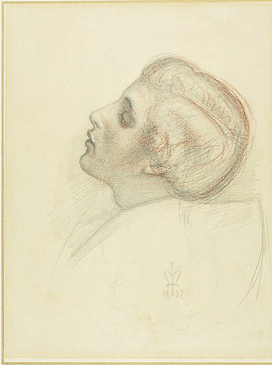 Study for the Head of the Rescuing Lover in Escape of the Heretic by Sir John Everett Millais