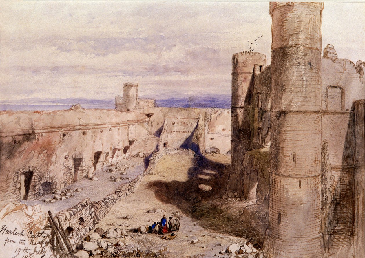 Harlech Castle from the Ramparts, Wales by Sir John Gilbert