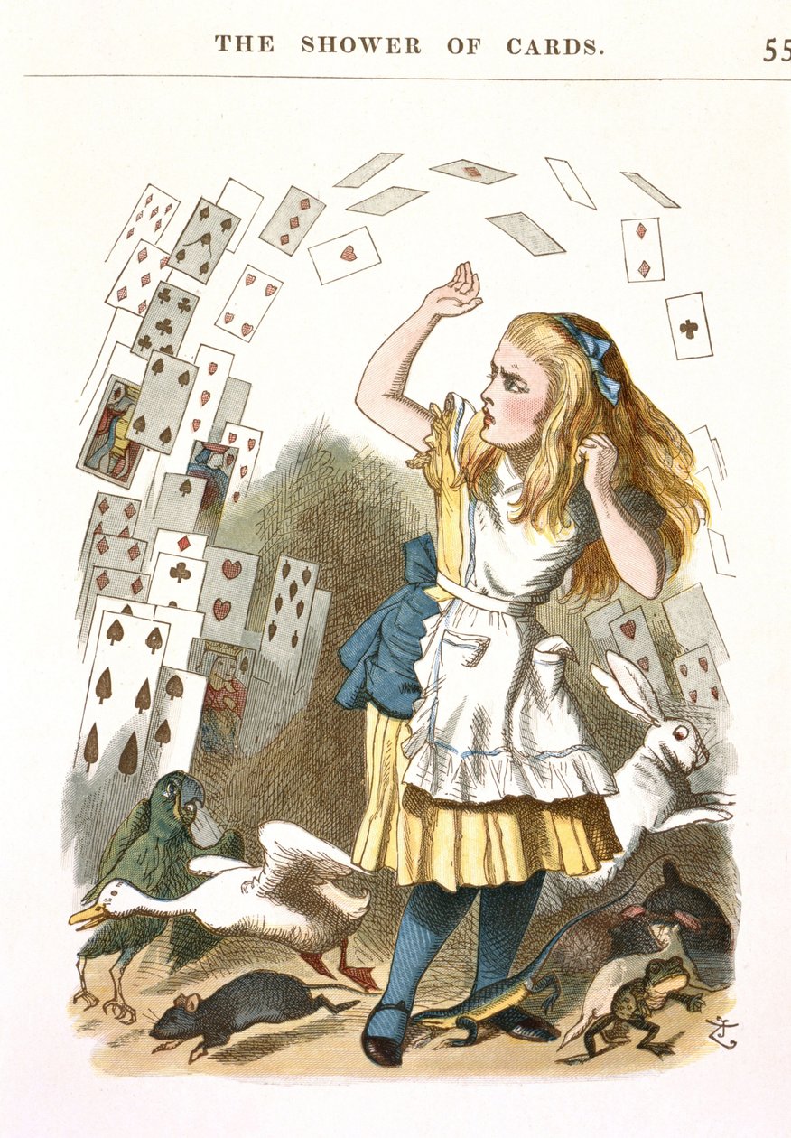 The Shower of Cards (Illustration for Alice in Wonderland by L. Carroll, 1890) by Sir John Tenniel