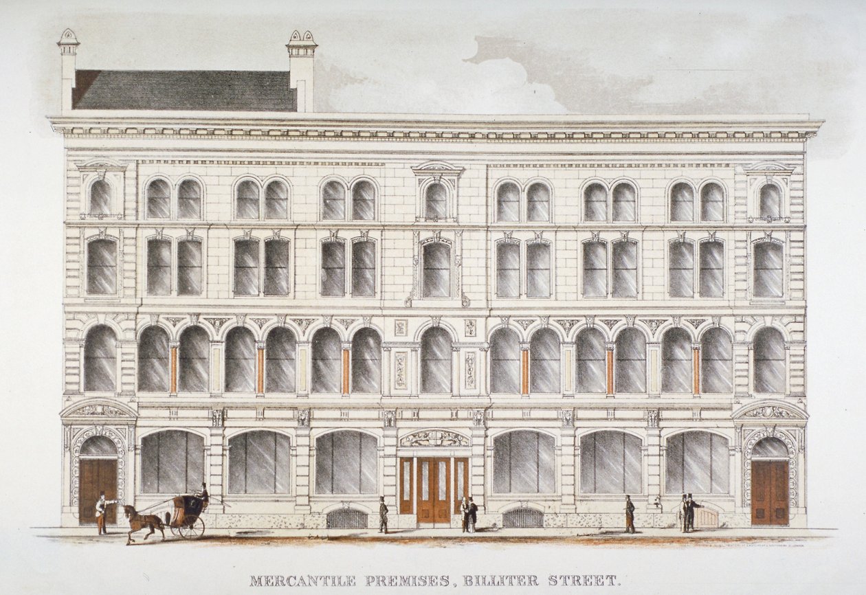 View of Mercantile Premises, Billiter Street, City of London, 1875 by Sir Joseph Causton and Sons