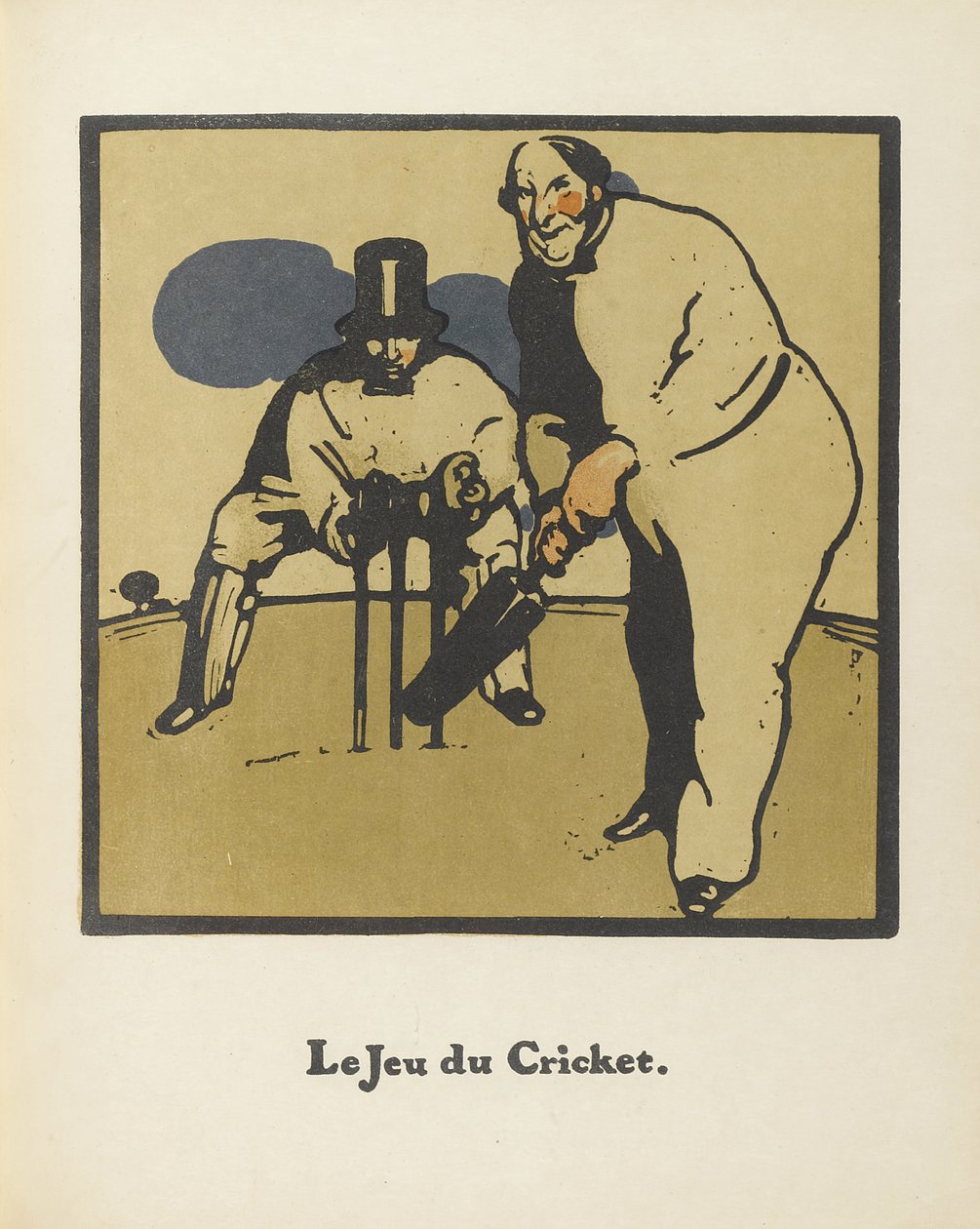 Cricket Game. From Almanach de Douze Sports, 1898 by Sir William Nicholson