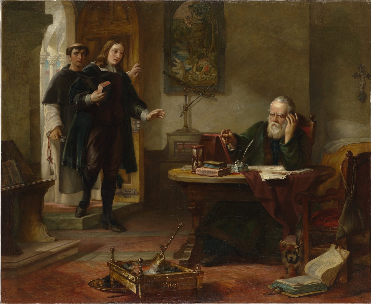Milton Visiting Galileo When a Prisoner of the Inquisition by Solomon Alexander Hart