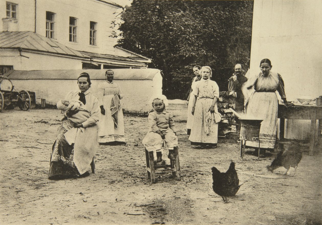 Making jam in the courtyard of Leo Tolstoy