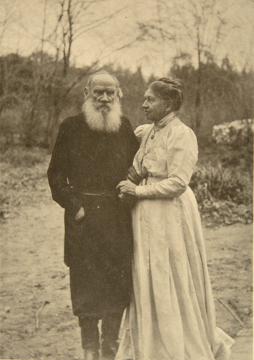 Russian author Leo Tolstoy and his wife, Sophia, Russia, 23 September 1910 by Sophia Andreevna Tolstaya