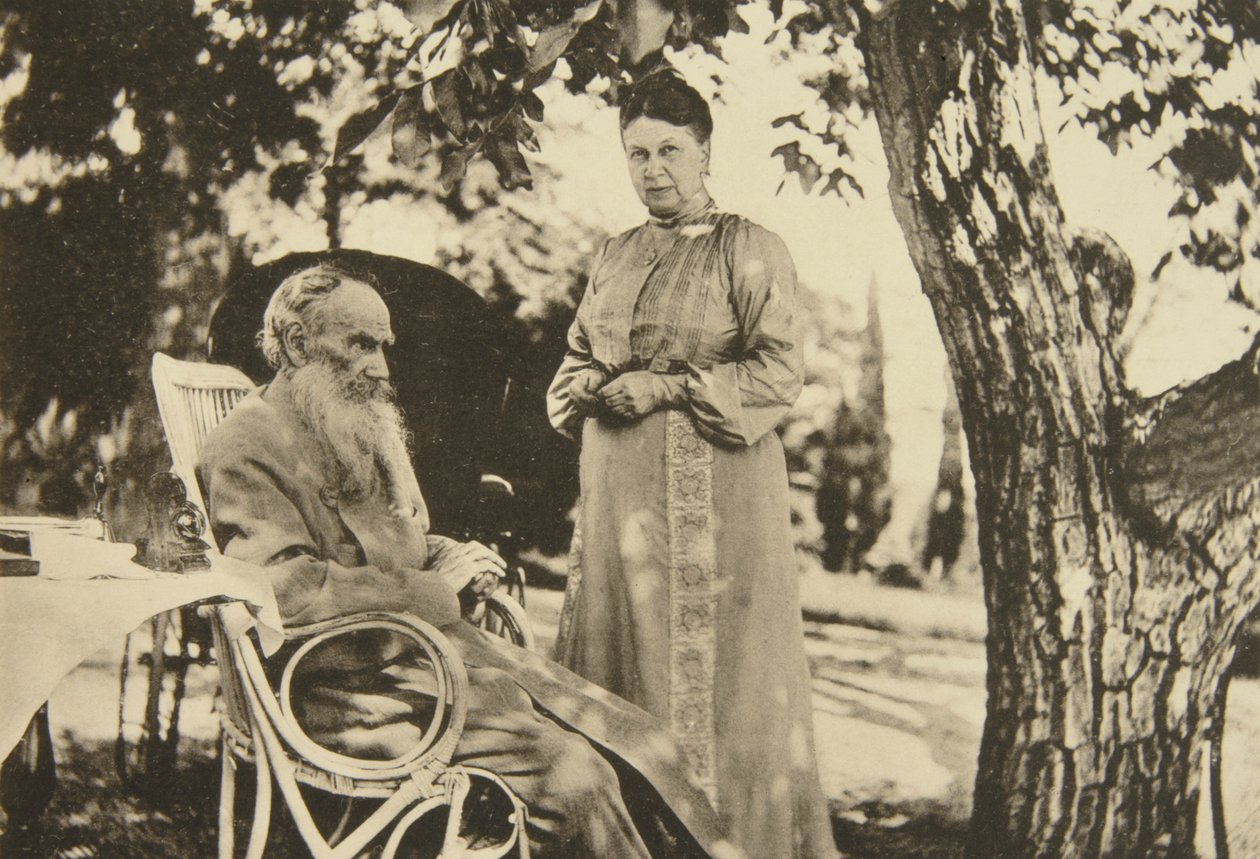 Russian author Leo Tolstoy and his wife Sophia by the Black Sea, Crimea, Russia by Sophia Andreevna Tolstaya