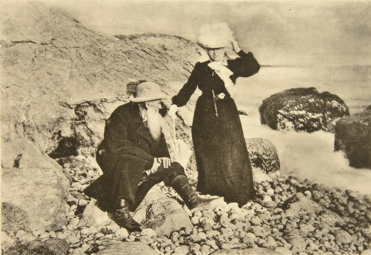 Russian Author Leo Tolstoy and His Wife Sophia by the Black Sea, Crimea, Russia by Sophia Andreevna Tolstaya