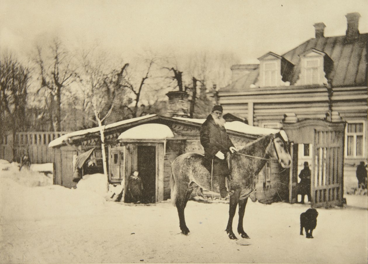 Russian Author Leo Tolstoy on Horseback, Moscow, Russia by Sophia Andreevna Tolstaya