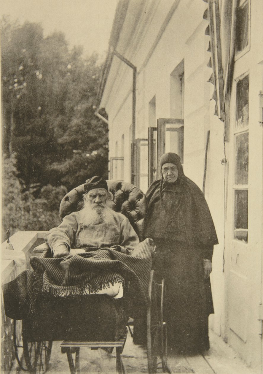Russian Author Leo Tolstoy with His Sister Maria Nikolaevna, Russia, 1900s by Sophia Andreevna Tolstaya