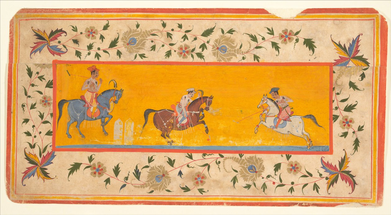 Three Polo Players by South Indian School