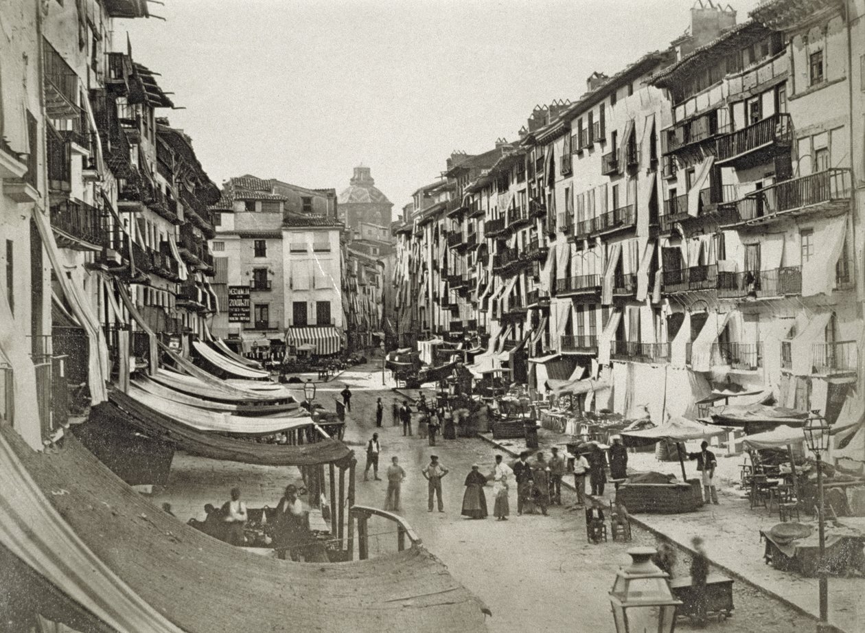 Barcelona street scene, c.1880s by Spanish Photographer