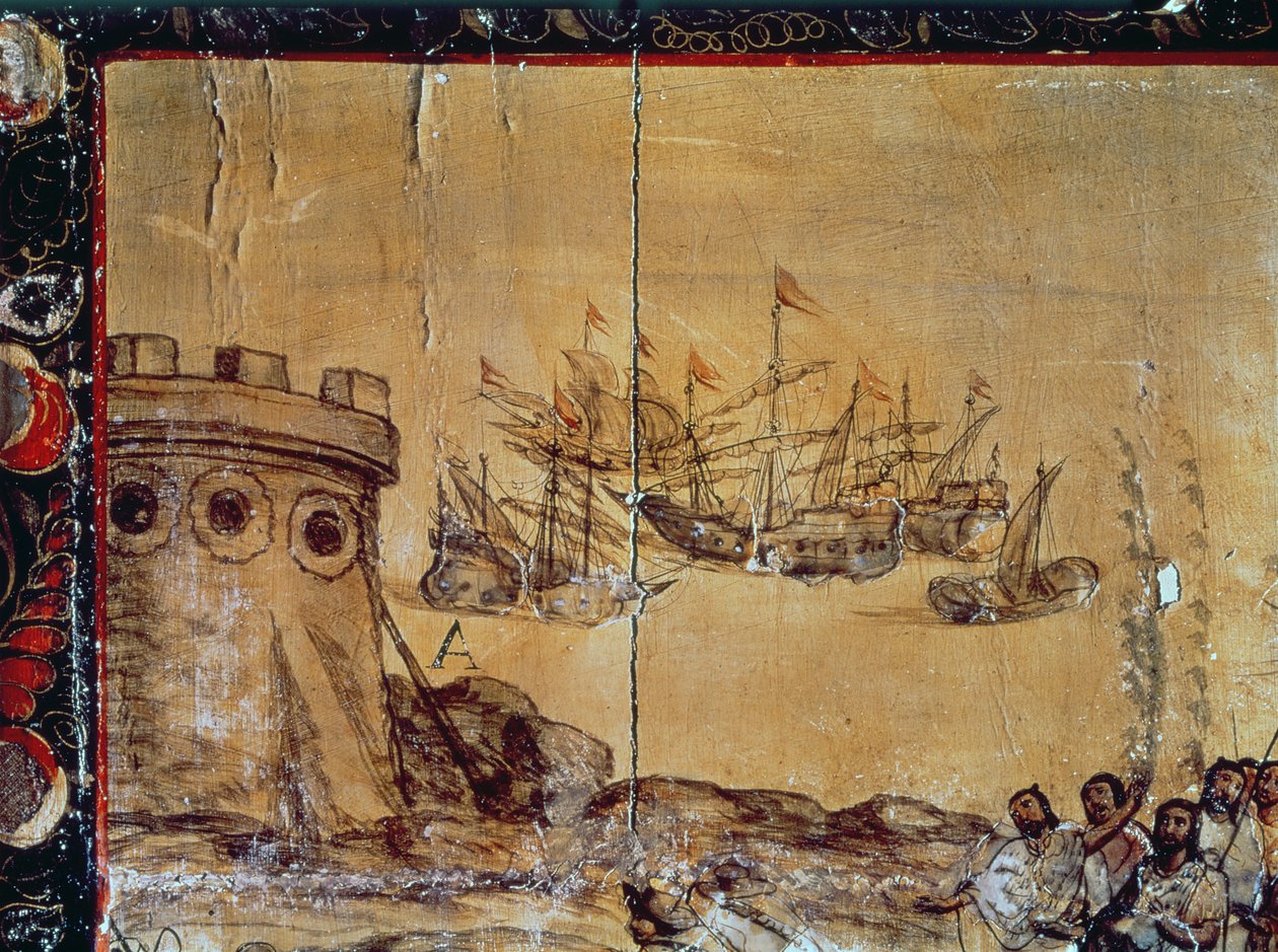 Cortes Sails for Mexico, 1518 by Spanish School