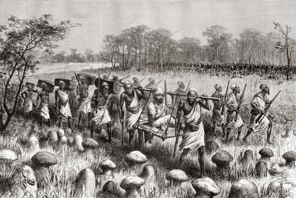 Explorer Pietro Paolo Savorgnan di Brazza Leaving Kalasa, Zambia, from 
