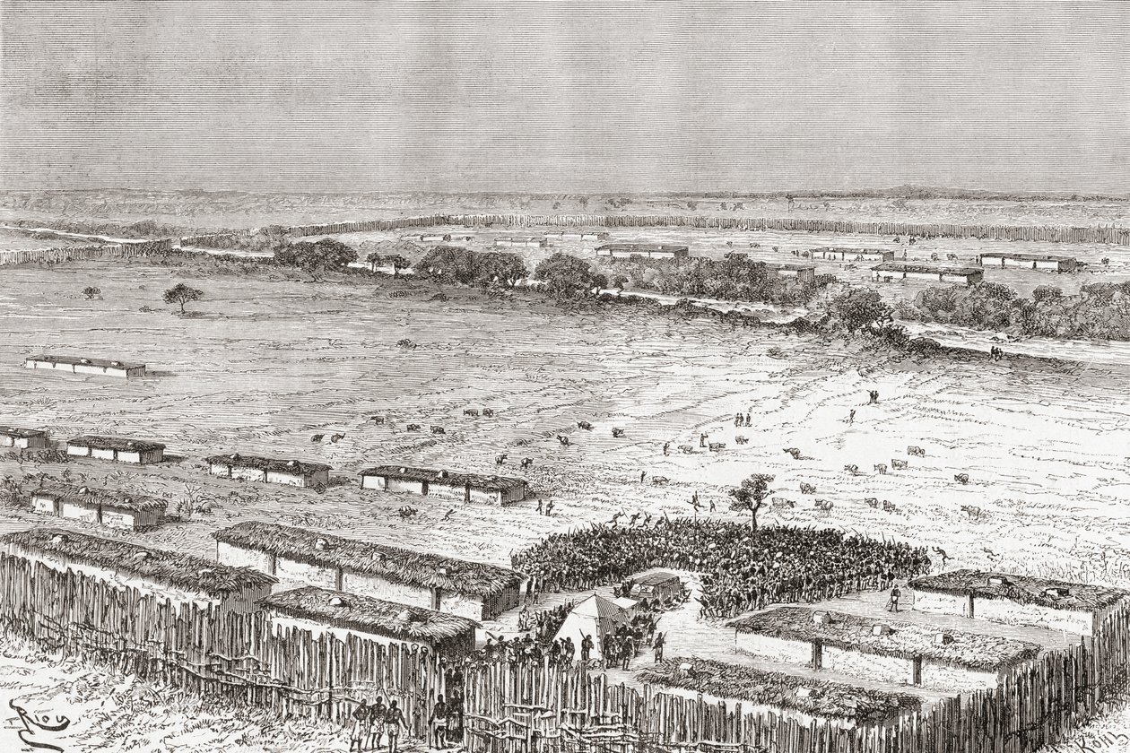 The capital of Uhehe, Tanzania, as it was in the late 19th century, from 