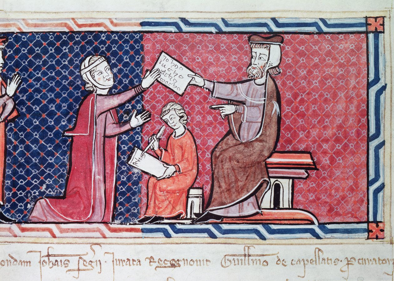 A Woman Taking an Oath before King James I of Majorca (detail) by Spanish School