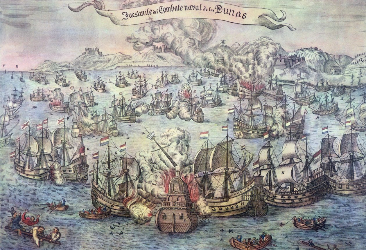 Battle of the Downs, 21st October 1639 by Spanish School