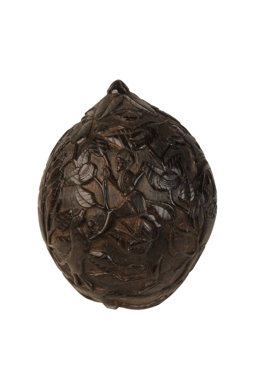 Carved coconut money box bugbear, Spanish Colonial, c.1800 by Spanish School