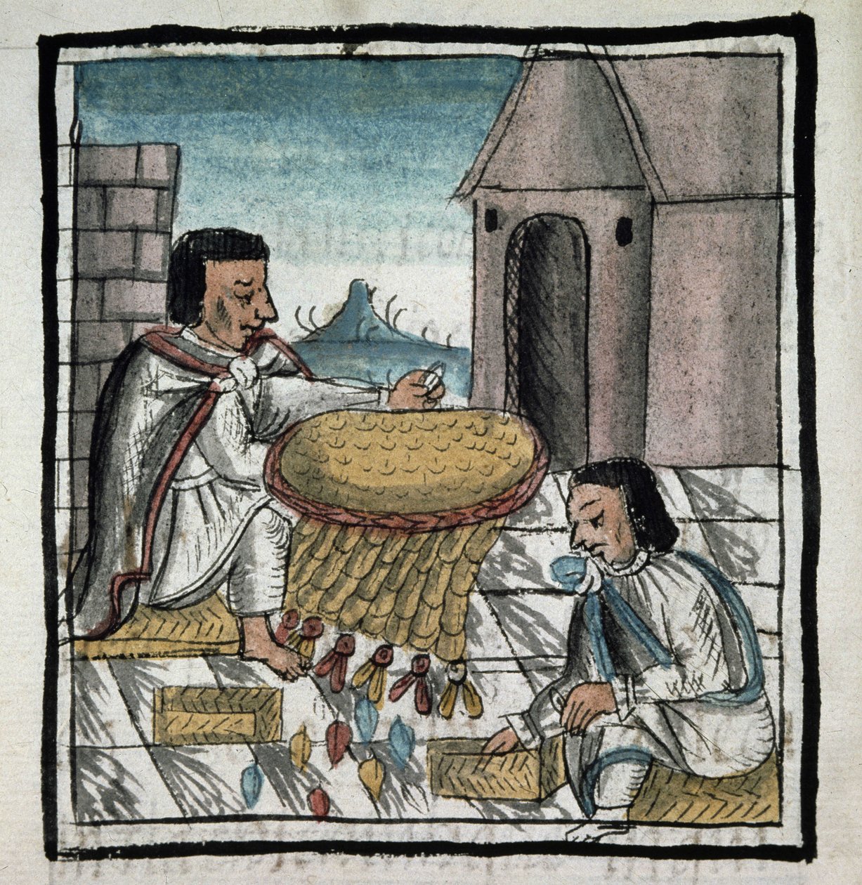 Codex of the conquest of Mexico: method of preserving food against hunger by Spanish School