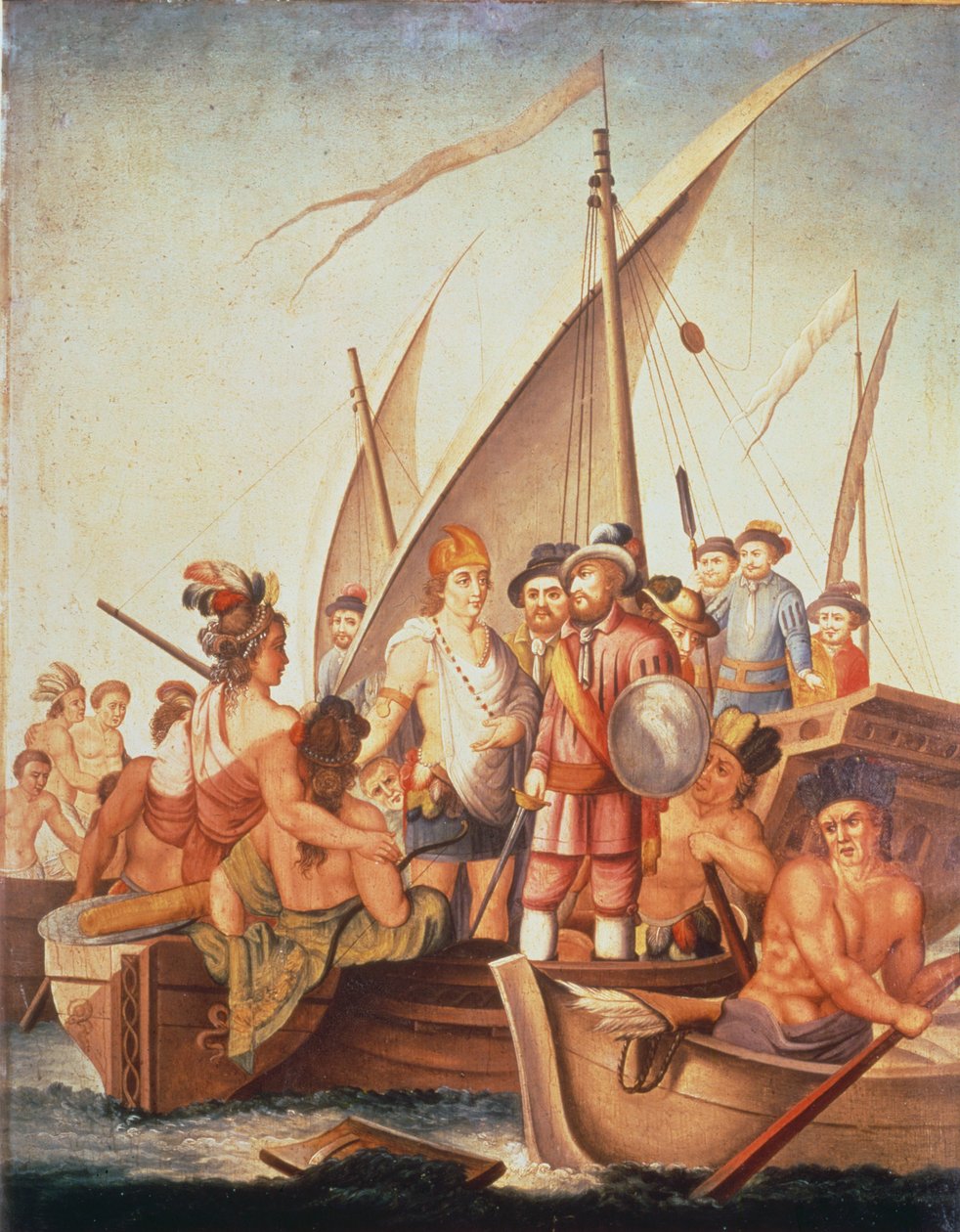 Conquest of Mexico: Garcia de Holguin Captures Guatimozin by Spanish School
