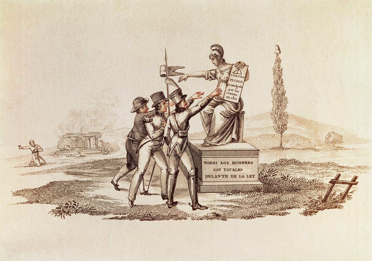 Constitution of the Cortes of Cadiz, March 19 by Spanish School