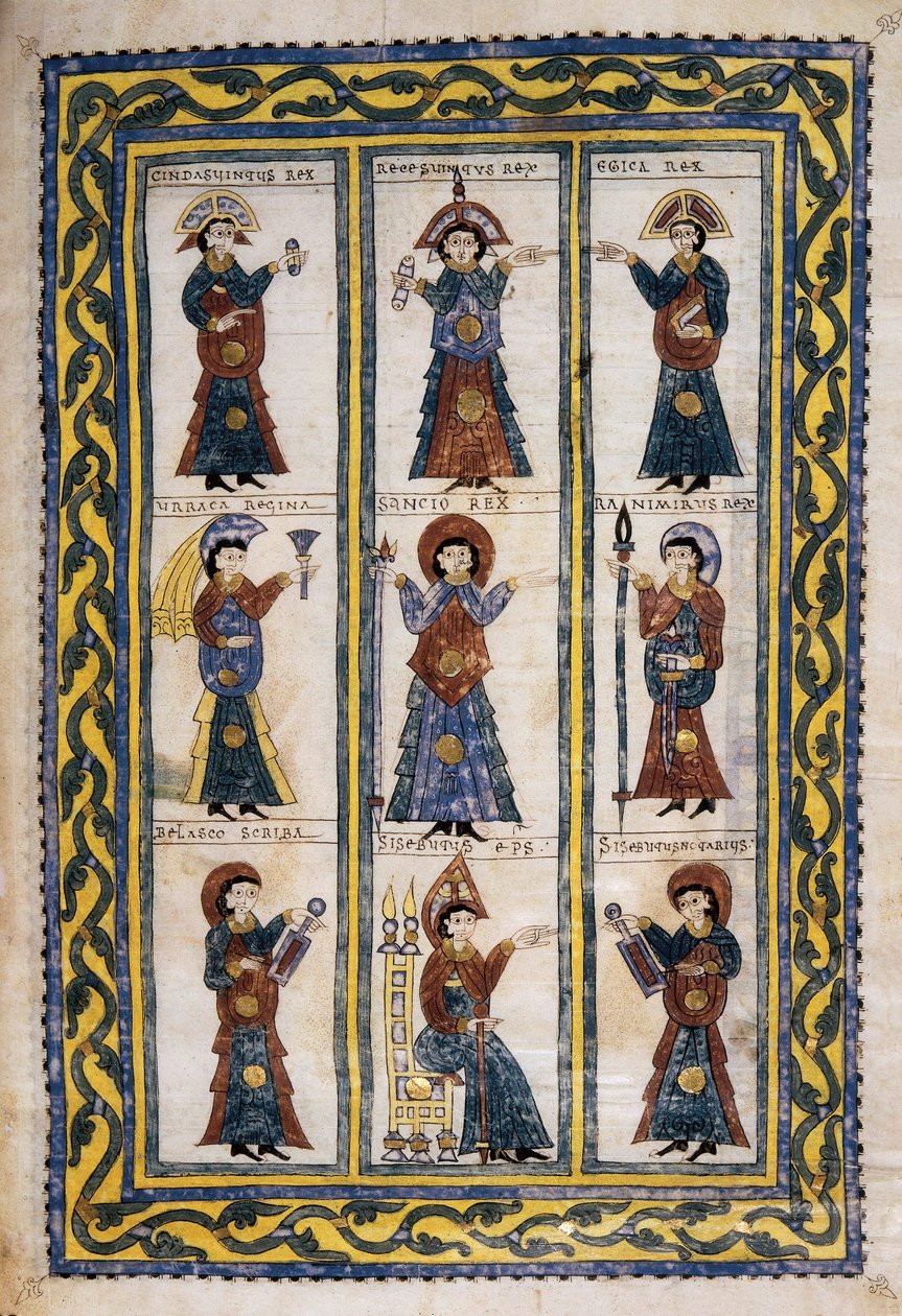 Council of Hispanic Bishops under the Visigoth Occupation between 506 and 679, probably a Council of Toledo, from the Glosas Emilianenses, 992-994 (illuminated manuscript) by Spanish School