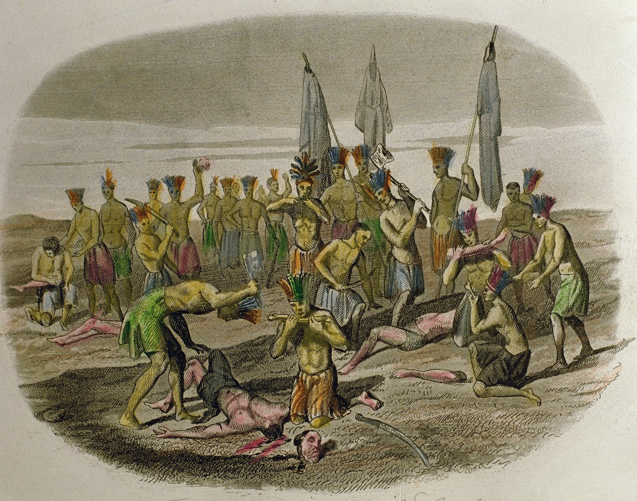 Dead Franciscan Missionaries, Dismembered and Devoured by Caribbean Indians by Spanish School