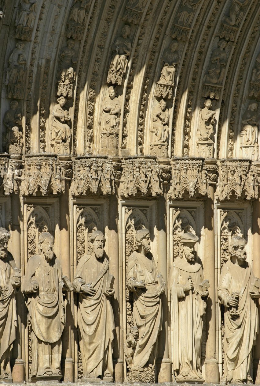 Detail from the Portal of Forgiveness (Puerta del Perdon) central portal of the West facade of Toledo Cathedral by Spanish School