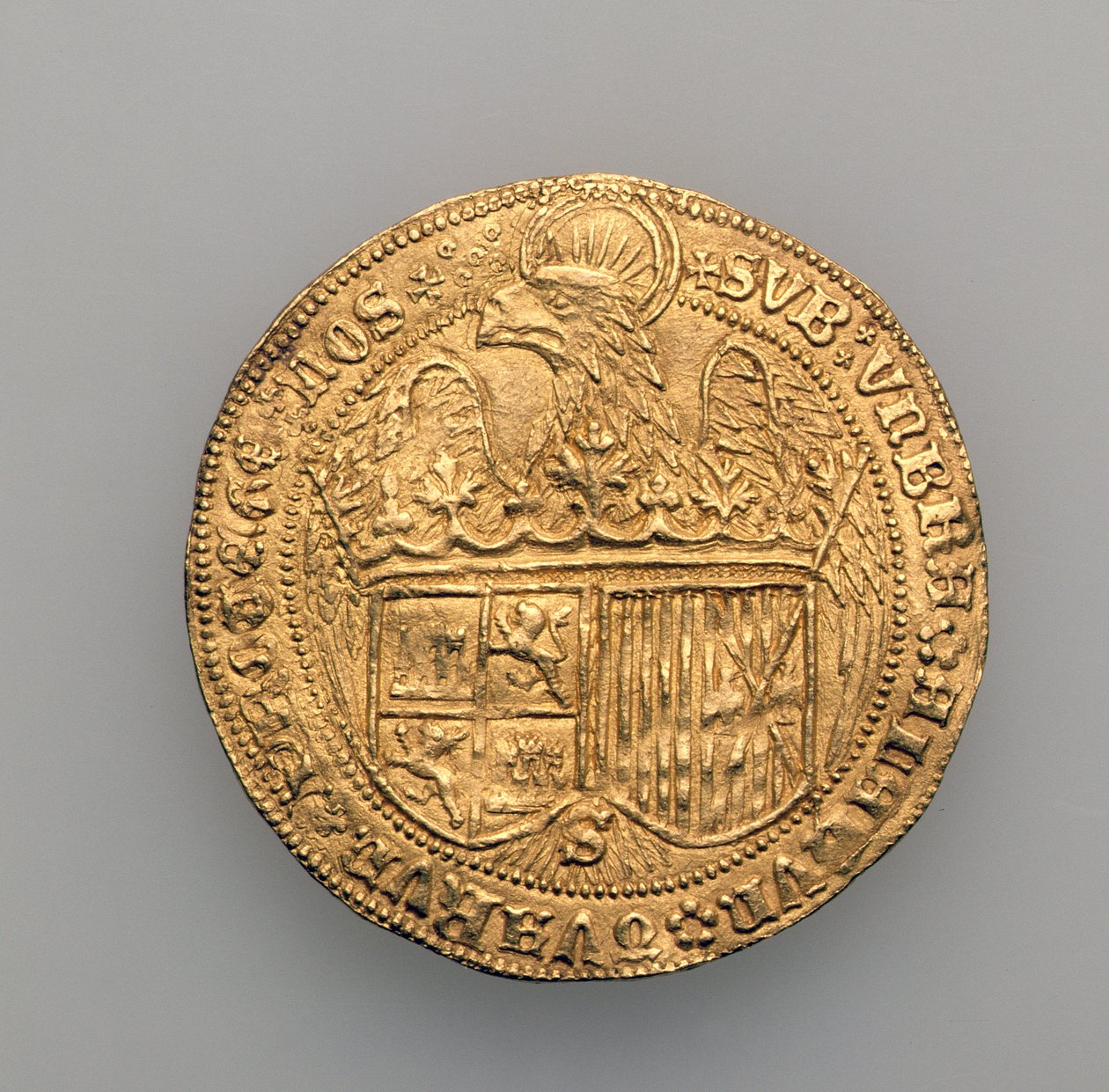Double excelente of Ferdinand II of Aragon (1452-1516) and Isabella of Castille (1451-1504), Seville Mint, 1475 by Spanish School