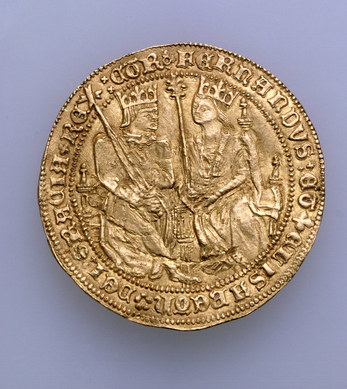 Double excelente of Ferdinand II of Aragon (1479-1516) and Isabella of Castille (1474-1504), Seville Mint, 1475 by Spanish School