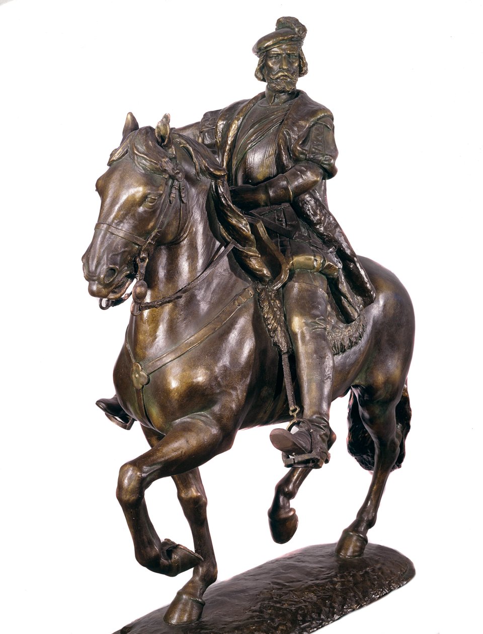 Equestrian portrait of Hernan Cortes by Spanish School