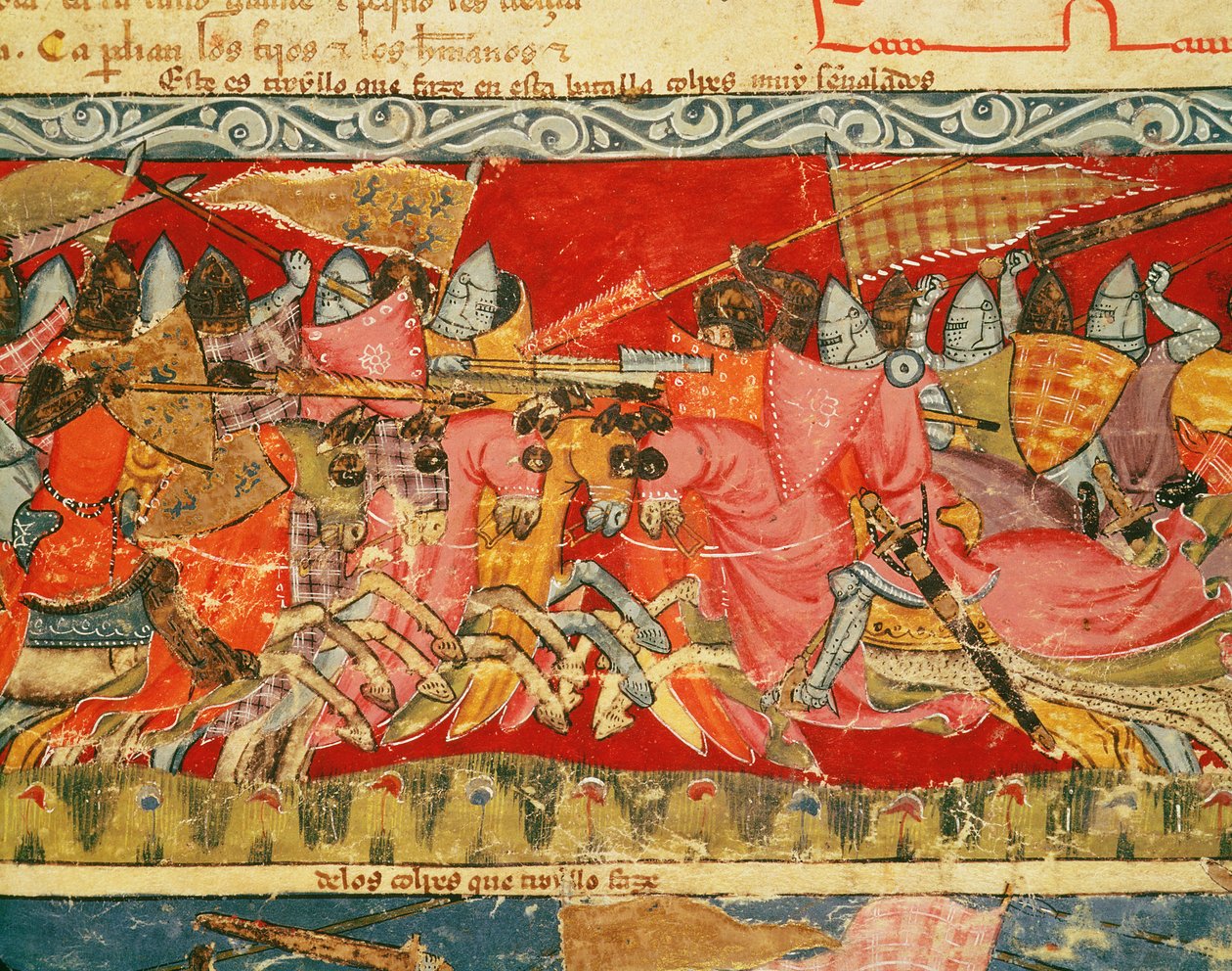 Battle between Greeks and Trojans, from the Codex Benito Santa Mora by Spanish School