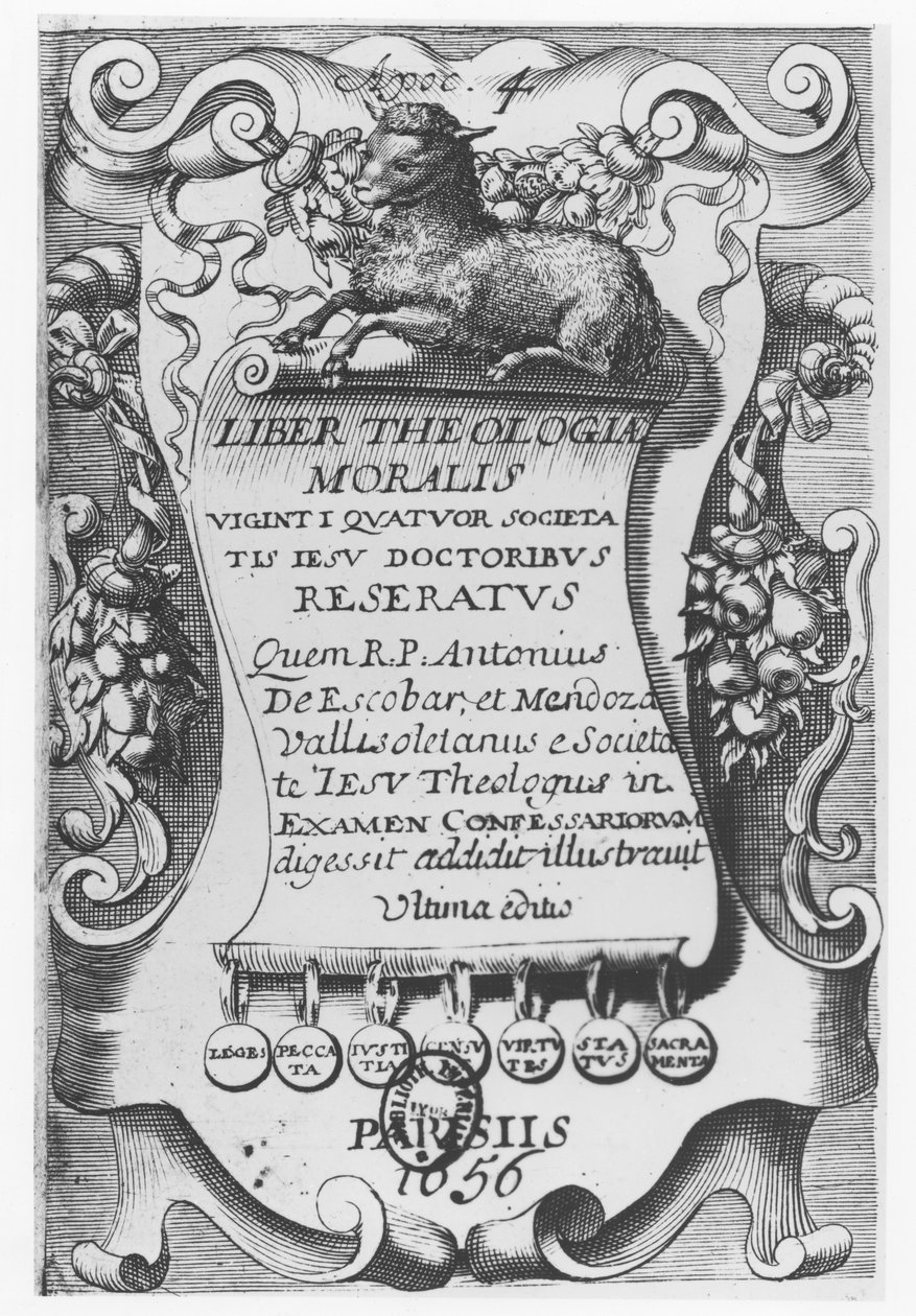 Frontispiece for Liber Theologiae Moralis, by Antonio Escobar y Mendoza by Spanish School