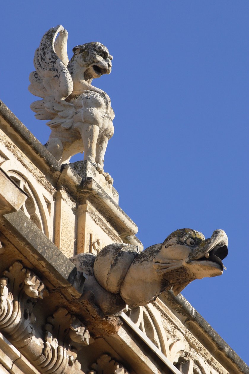 Gargoyle and Acroteria, (detail) by Spanish School