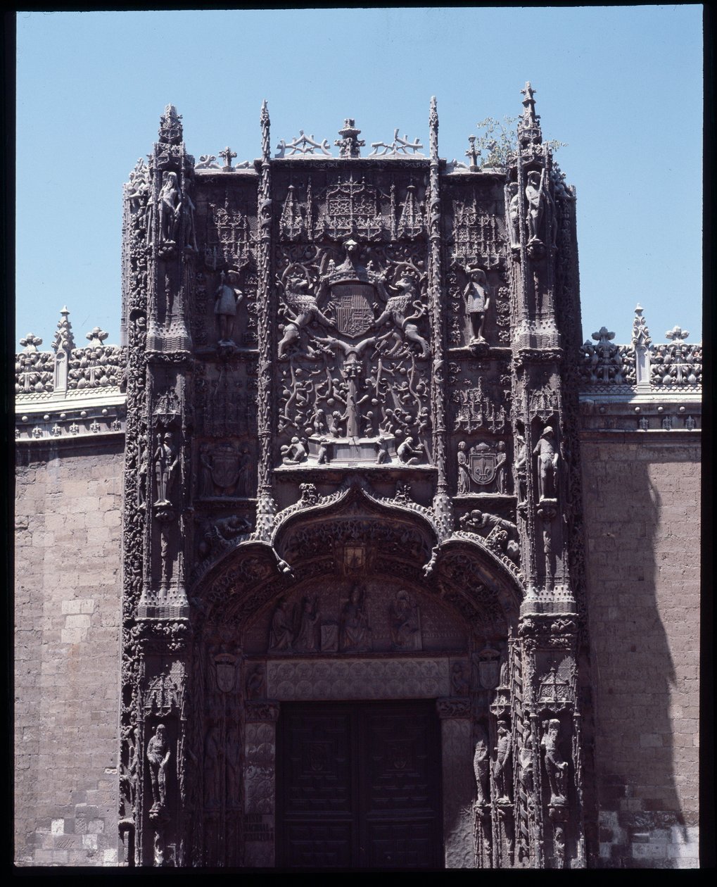 Gothic Art Isabelin: facade of the college of Saint Gregoire (San Gregorio) 1488-1496 Valladolid, Spain by Spanish School