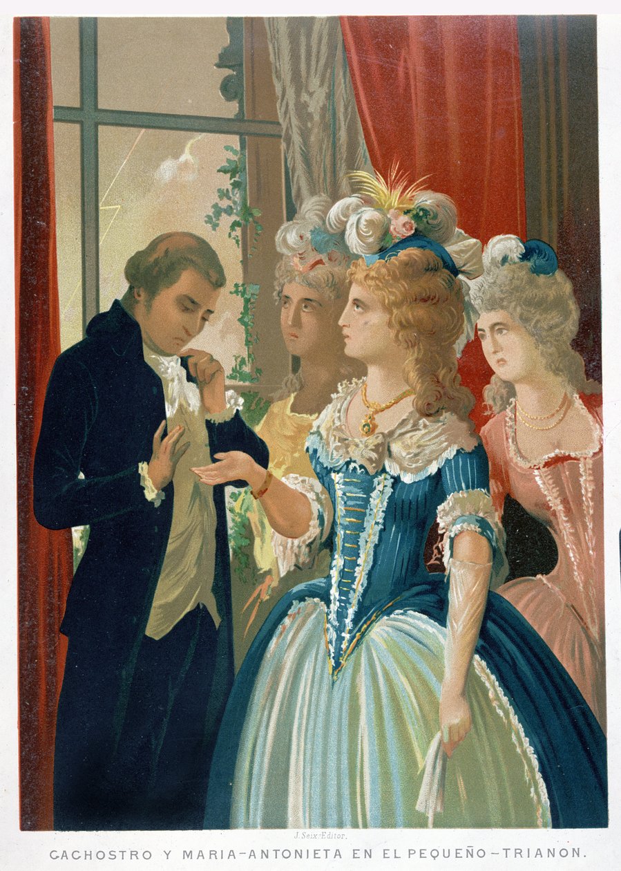 Interview of Marie-Antoinette and Cagliostro at the Petit Trianon by Spanish School