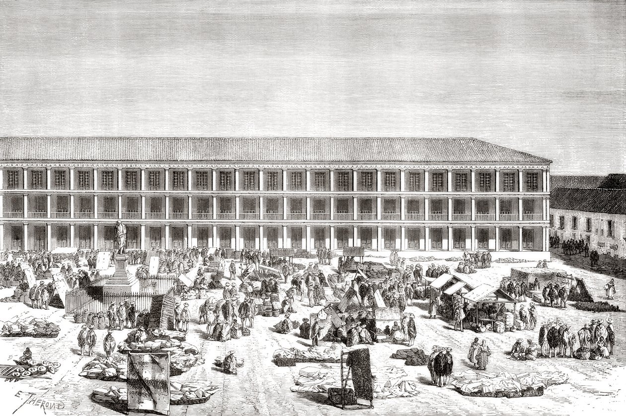 La Casa de los Portales, Plaza de Simon Bolivar by Spanish School
