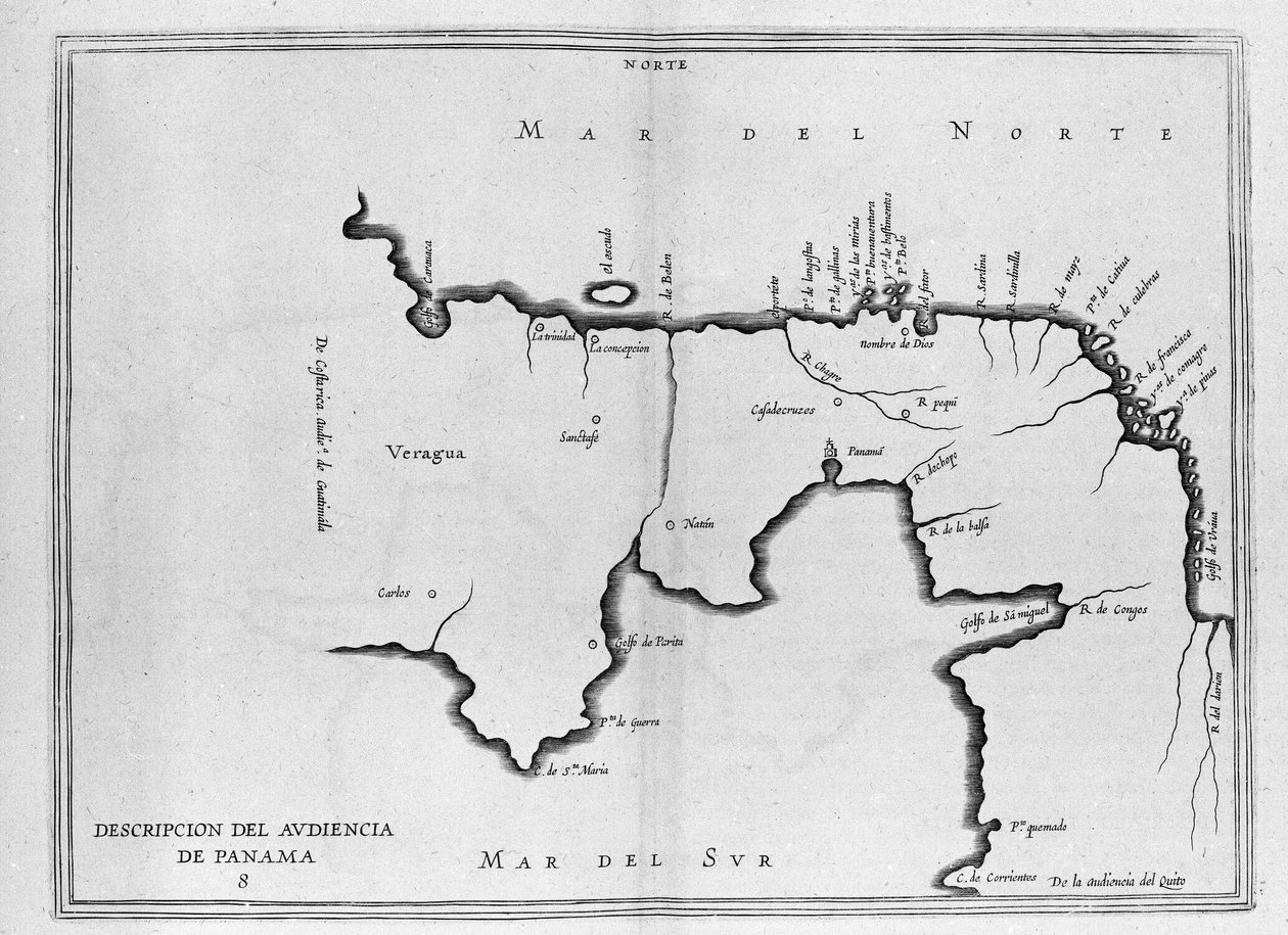 Map of Central America (Panama) from a Spanish Volume of Trips by Spanish School