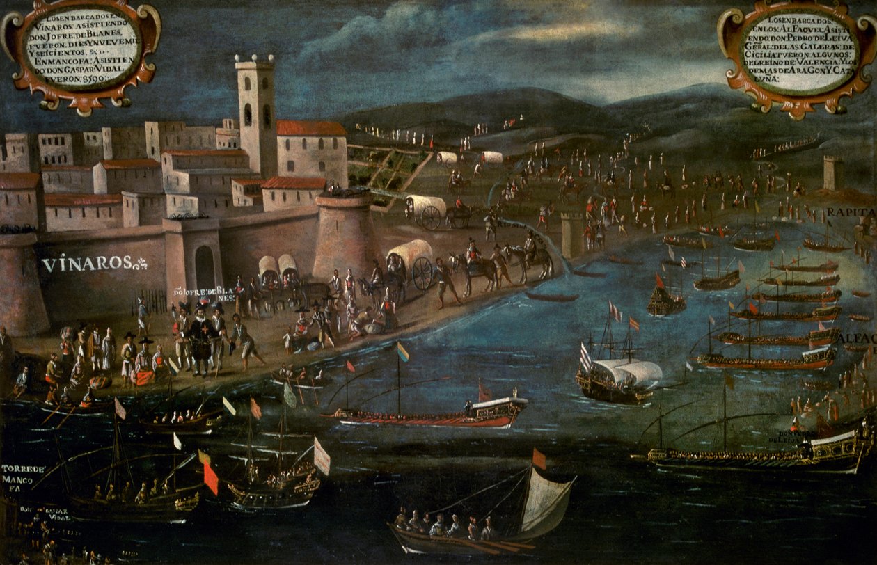 Moorish ship in the Grao of Vinaroz by Spanish School