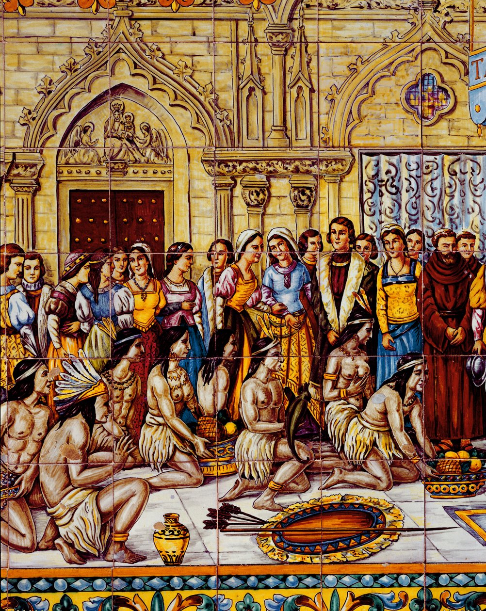 Native Americans Brought in the Retinue of Columbus to Spain in 1492 by Spanish School