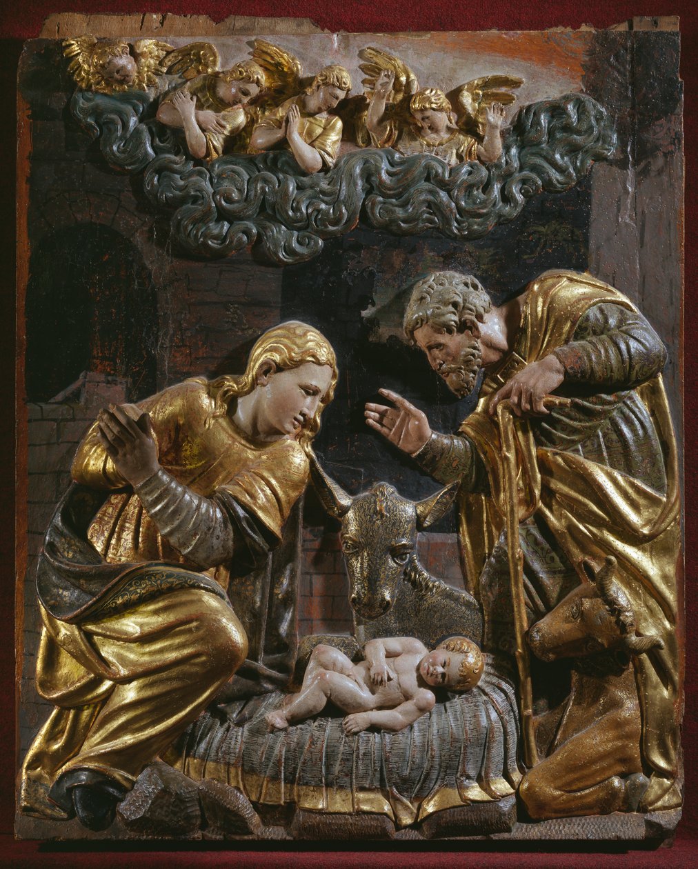 Nativity, detail of a Renaissance altarpiece by Spanish School