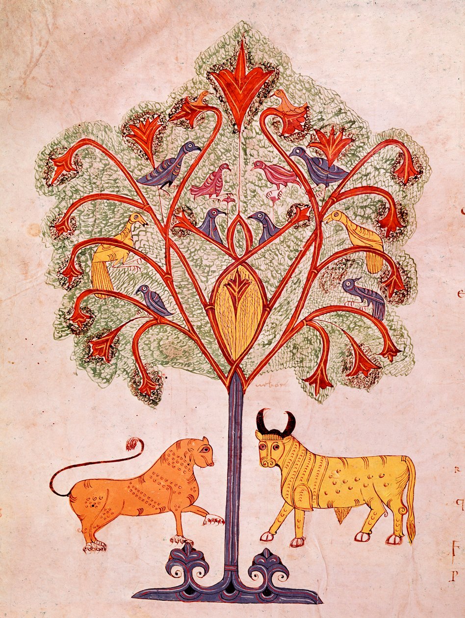 Page of a Mozarabic Bible: The Dream of the Tree of Nabucodonosor Interpreted by the Prophet Daniel by Spanish School