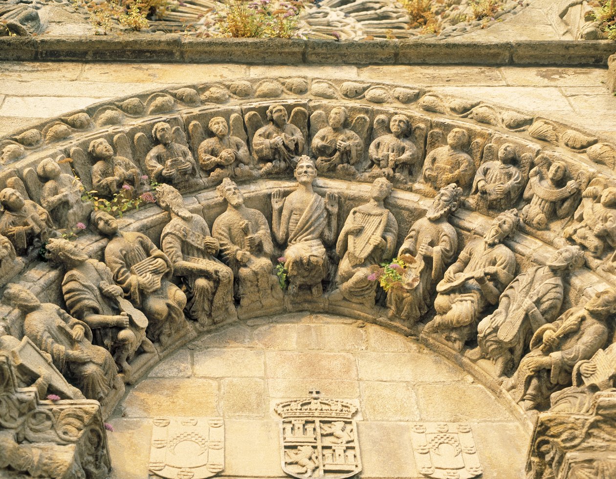 Portal tympanum of San Martin church, Noia (detail) by Spanish School