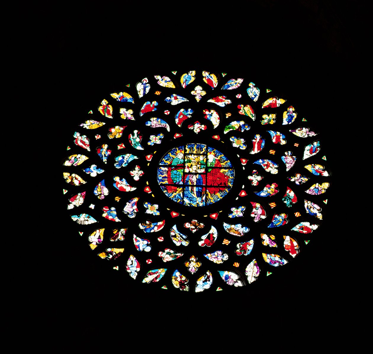 Rose window depicting the Assumption of the Virgin, c.1460 by Spanish School