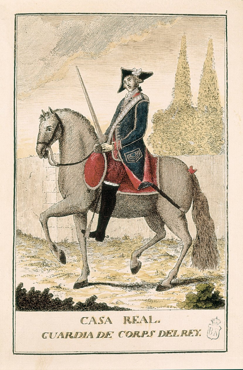 Royal guard on horseback by Spanish School