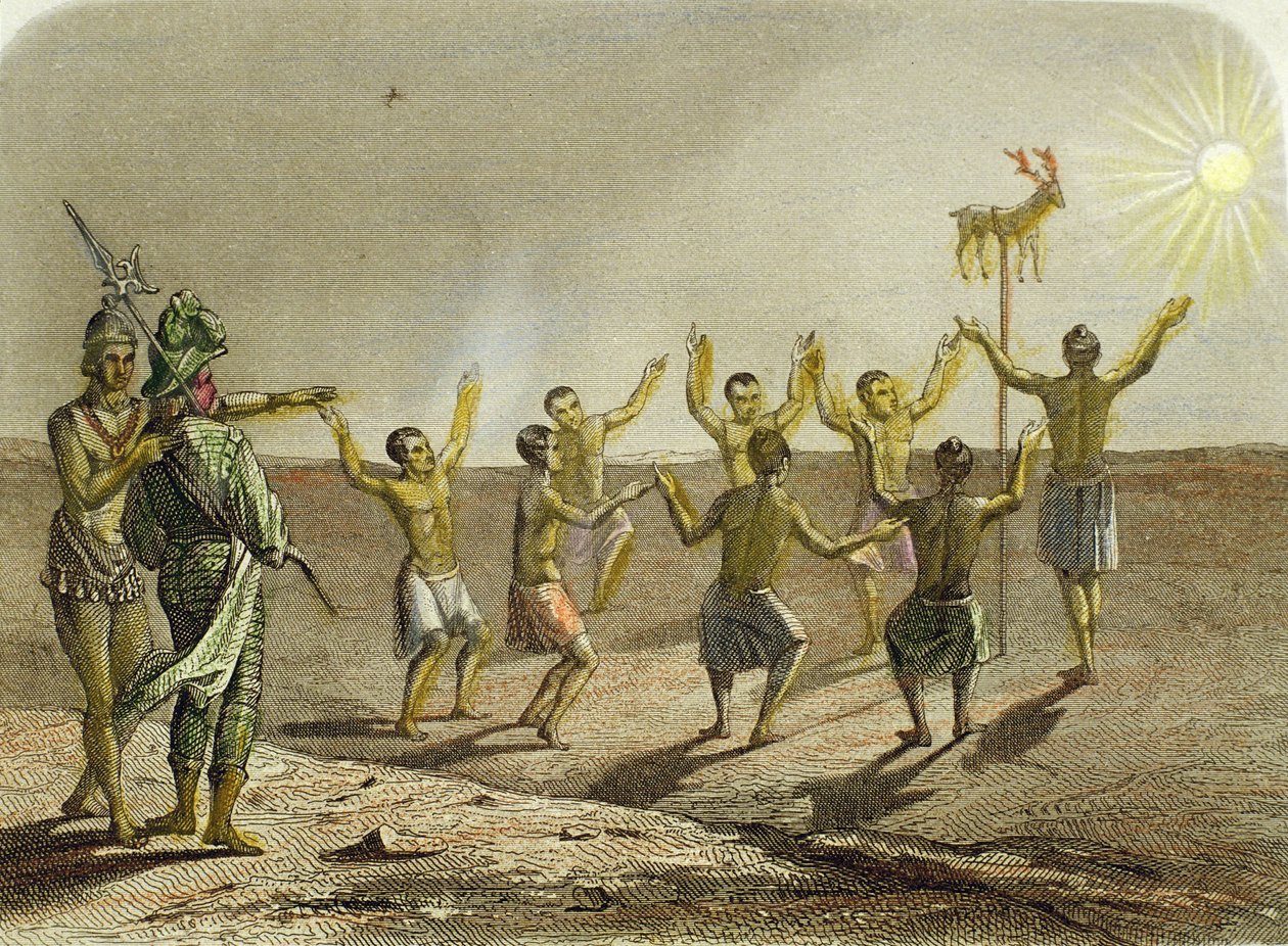 Sacrifice of a deer to the sun by the Indians of Florida by Spanish School