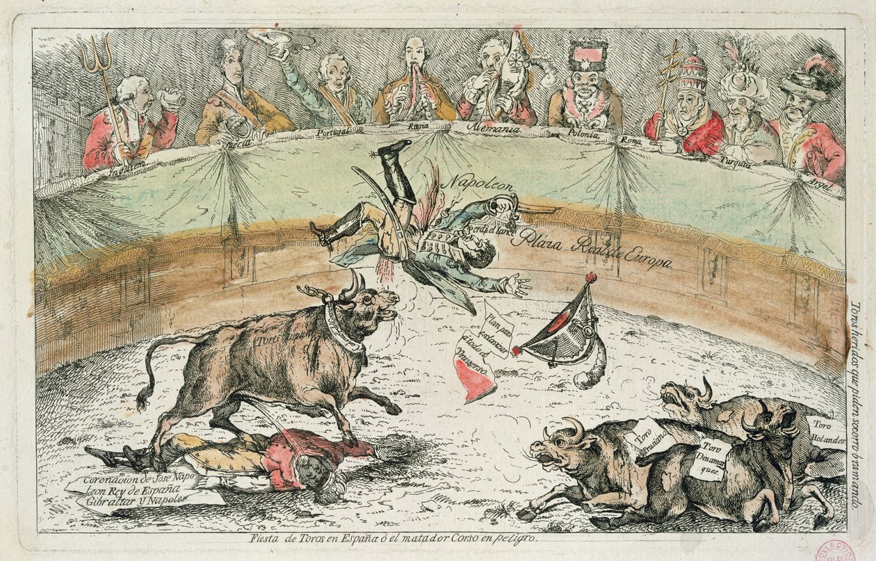Spanish Bull, Caricature of Joseph Bonaparte, King of Spain by Spanish School