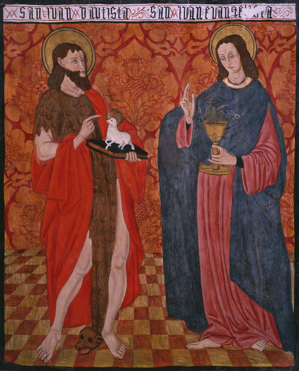 St. John the Baptist and St. John the Evangelist, panel from the Church San Andres of Tortura by Spanish School