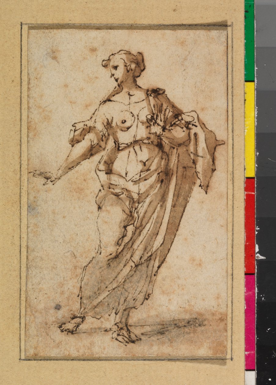 Standing female figure, 1675-99 by Spanish School