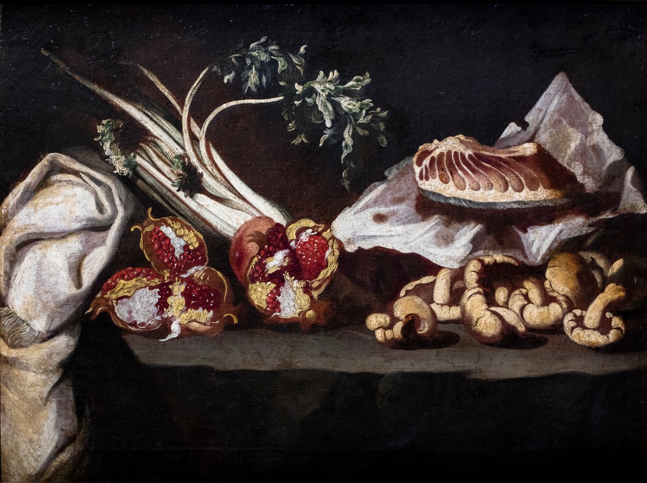 Still life with pomegranates by Spanish School