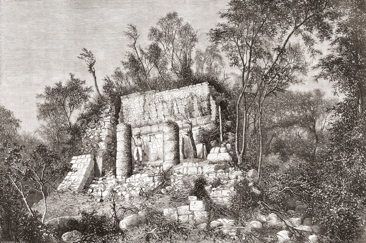The Ball Court at Chichen Itza by Spanish School